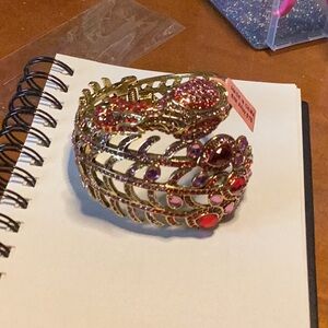 Beautiful Austrian Crystal Peacock Bangle Bracelet